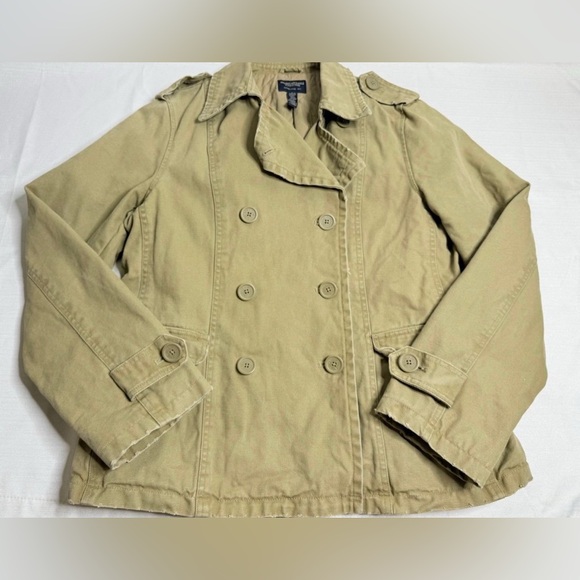 American Eagle Outfitters Women’s Double Breasted Canvas Jacket Size Large - Picture 8 of 10